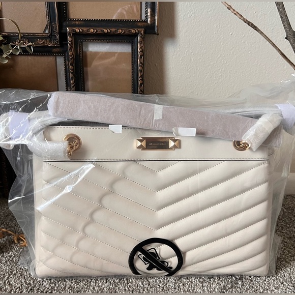 Michael Kors Cream White Whitney Medium Quilted Tote Bag - Picture 4 of 5